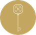 gold key round icon