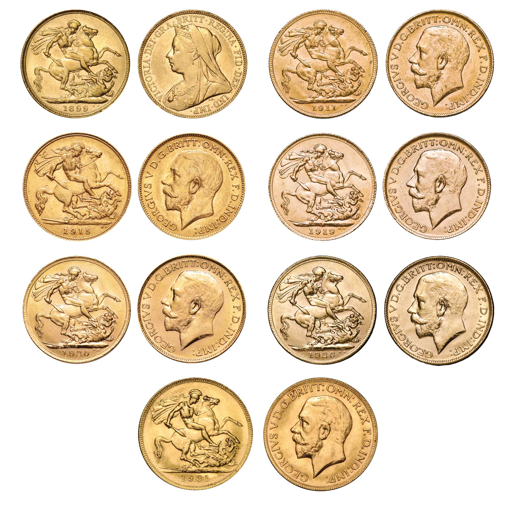 The Complete 1899 - 1931 Perth Mint Sovereign Collection