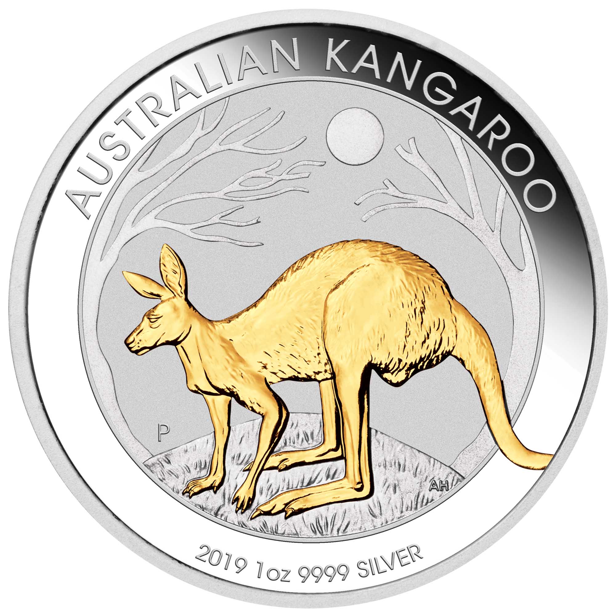 Australian Kangaroo 2019 1oz Silver Gilded Edition