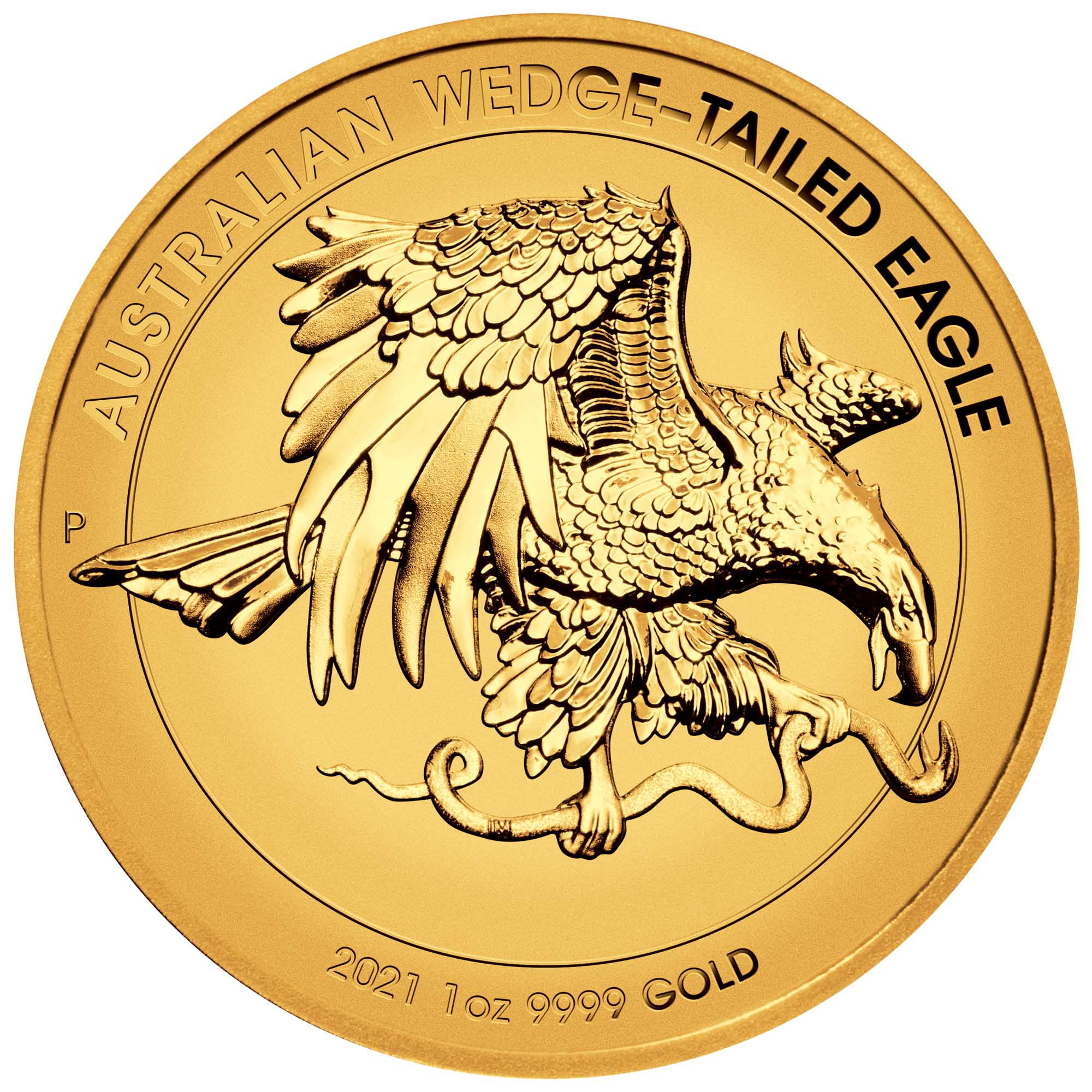 Wedge-tailed eagle 2021 1oz gold proof high relief coin