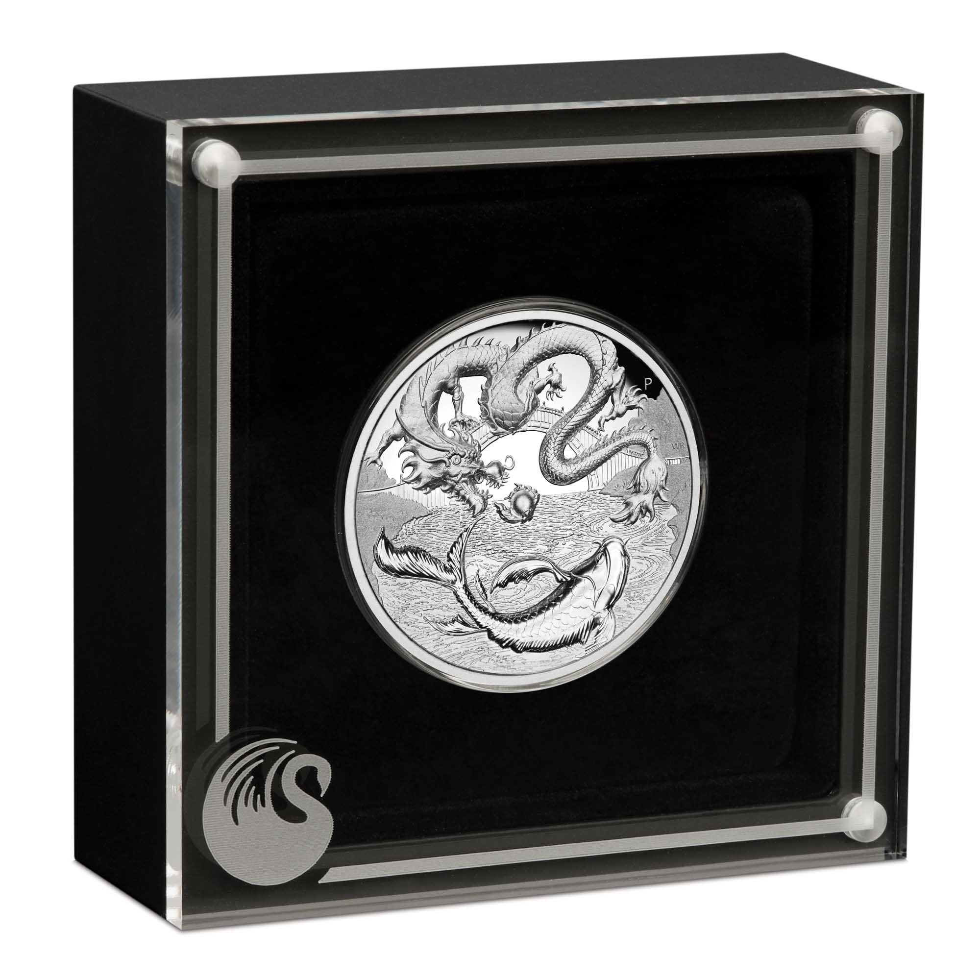 Dragon and Koi 2023 2oz Silver Proof High Relief Coin