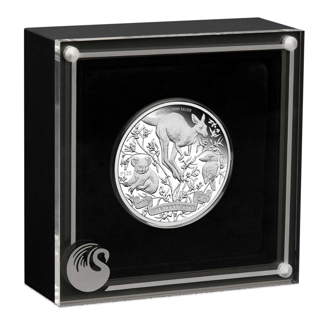 04 2024 The Perth Mint’s 125th Anniversary 1oz Silver  Proof Coin in case HighRes