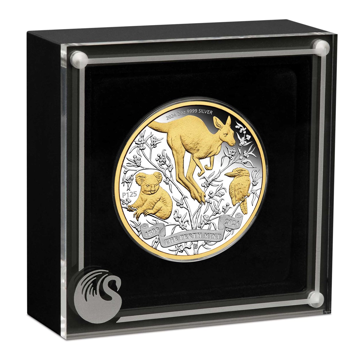 04 2024 The Perth Mint’s 125th Anniversary 2oz Silver Gilded Proof In Case HighRes