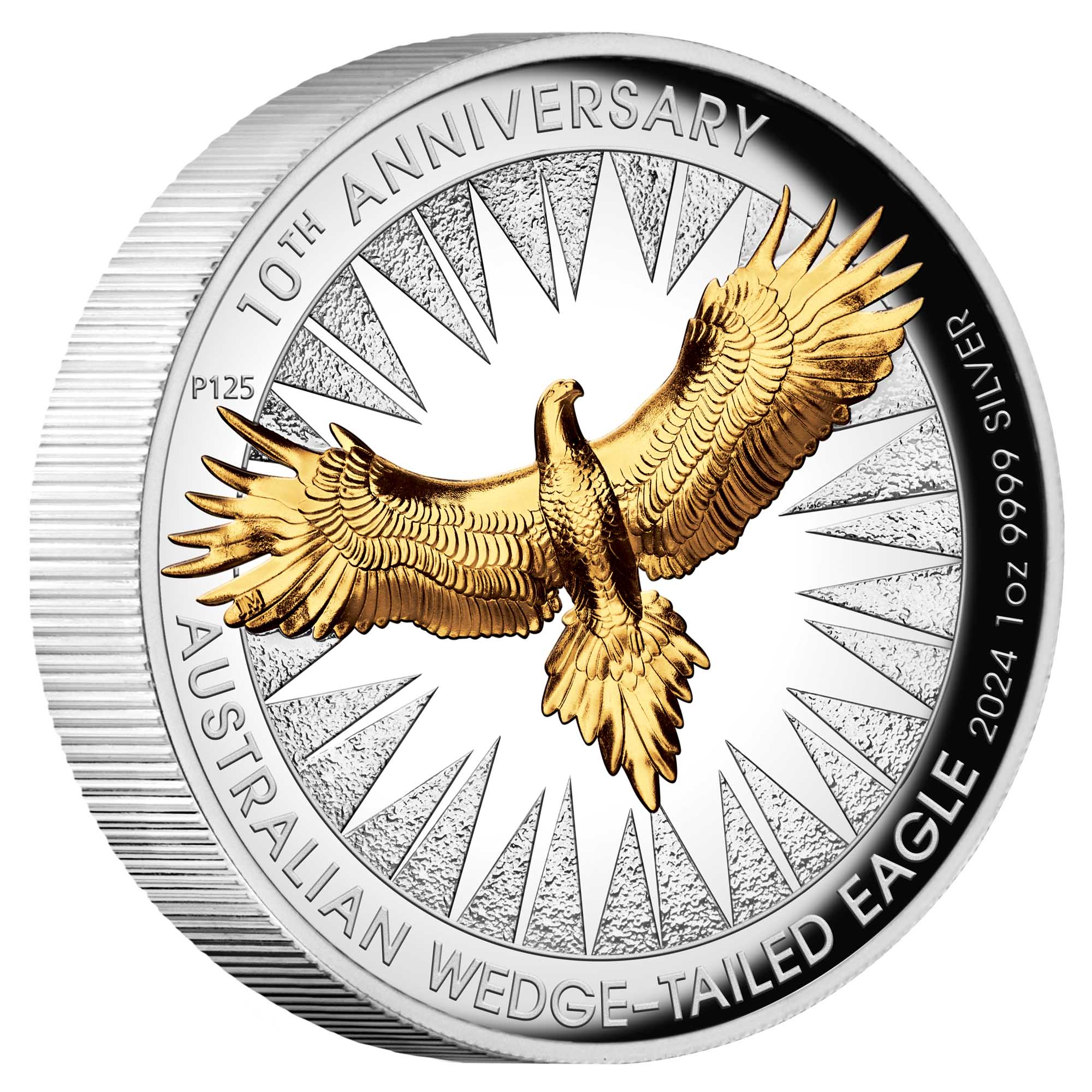 Wedgetailed Eagle 2024 1oz Silver Proof Gilded Coin