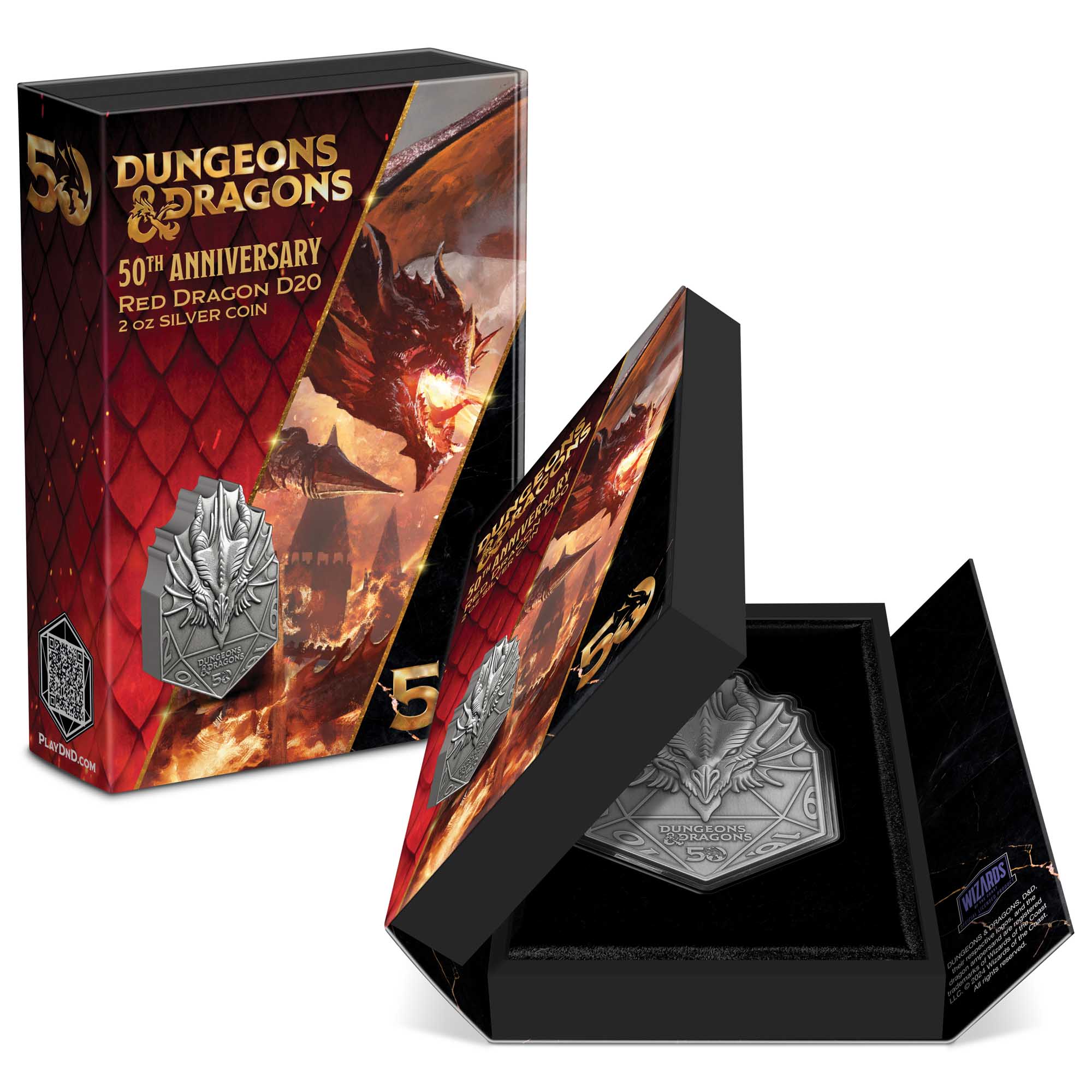 06 2024 Dungeons Dragons Red Dragon D20 Ag 2oz Poster Packaging
