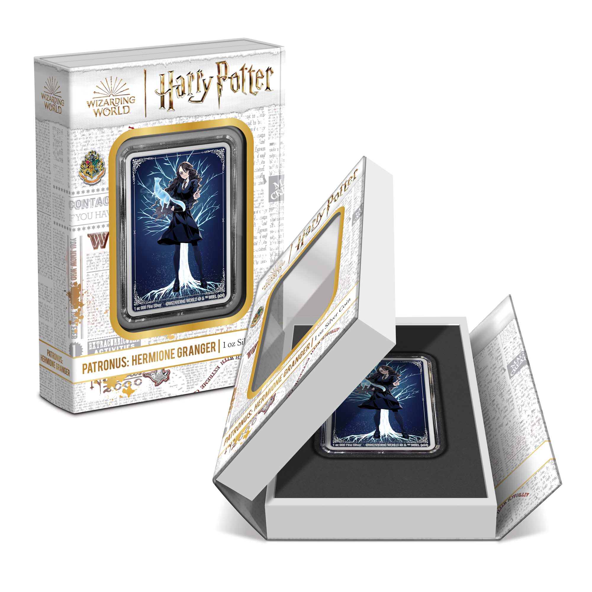 06 2024 HP PATRONUS Hermione Granger 1oz Ag Poster Packaging