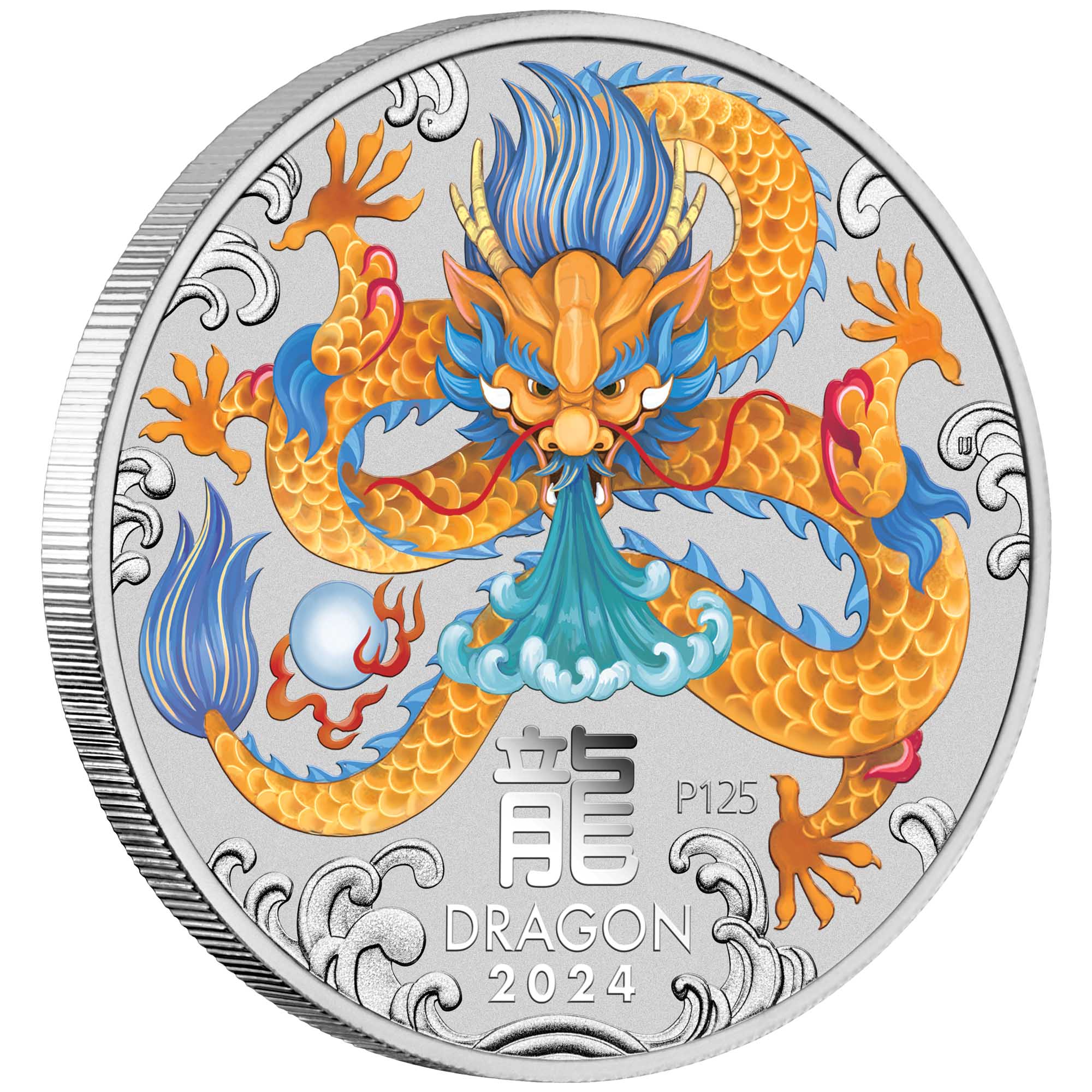 2024 Year of the Dragon 1oz Silver Coloured Coin in Card