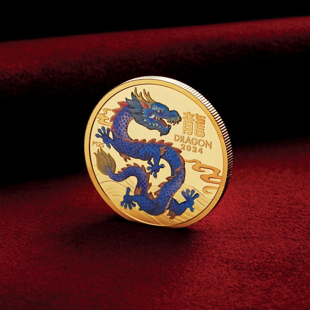 2024 Year of the Dragon 1oz Gold Proof Coloured Coin