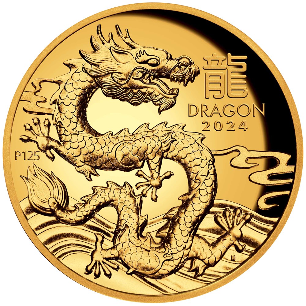 2024 Dragon 1oz Gold Proof High Relief Coin