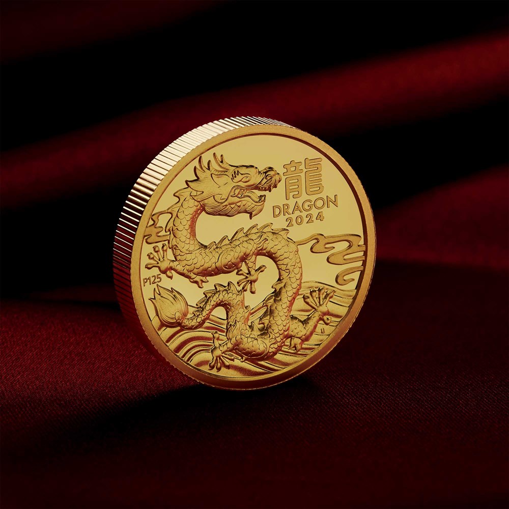 2024 Dragon 1oz Gold Proof High Relief Coin