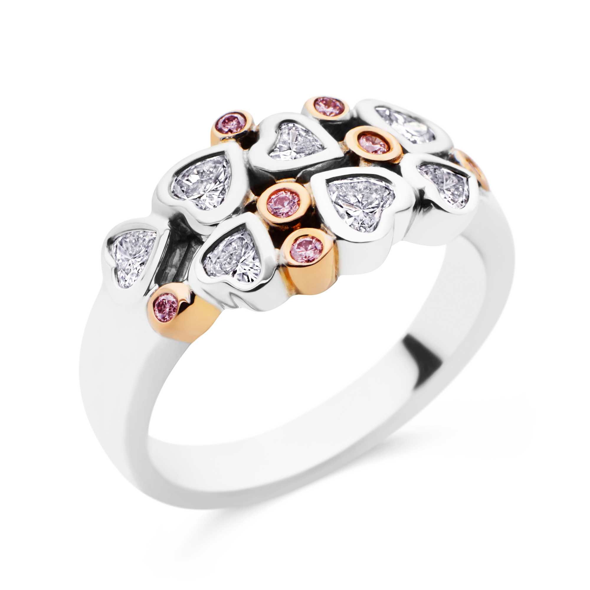 Pink and White Diamond Heart Ring | Perth Mint Jewellery Store