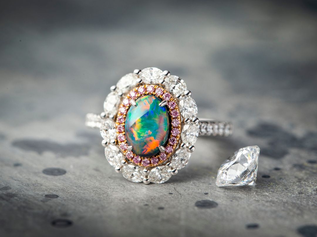 Black opal deals eternity ring