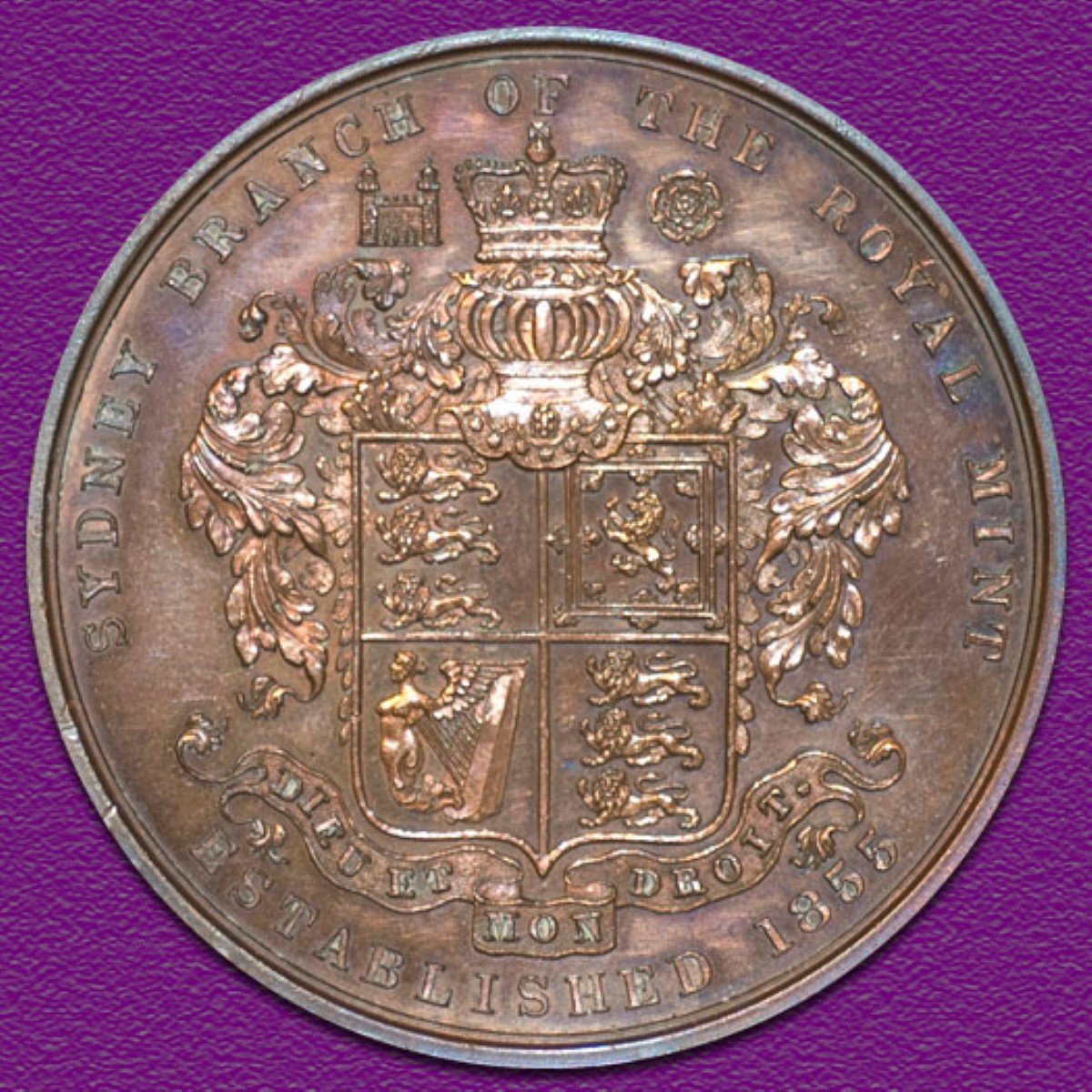 reverse of a 1901 Sydney Mint Medallion 