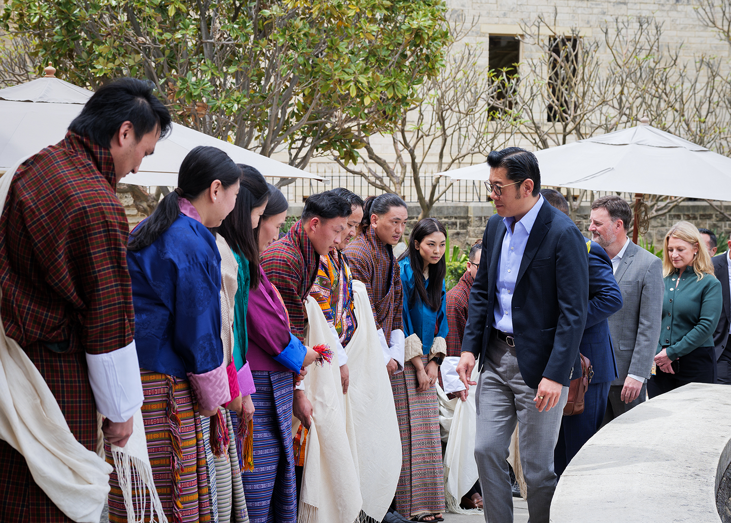 King Of Bhutan greeting Perth Mint staff 