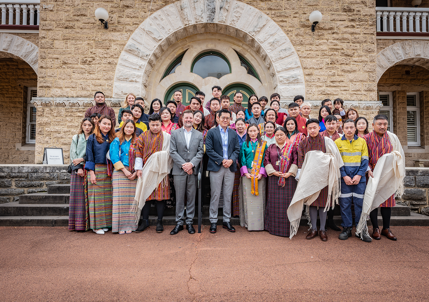 King of Bhutan with The Perth Mint CEO and Bhutanese staff