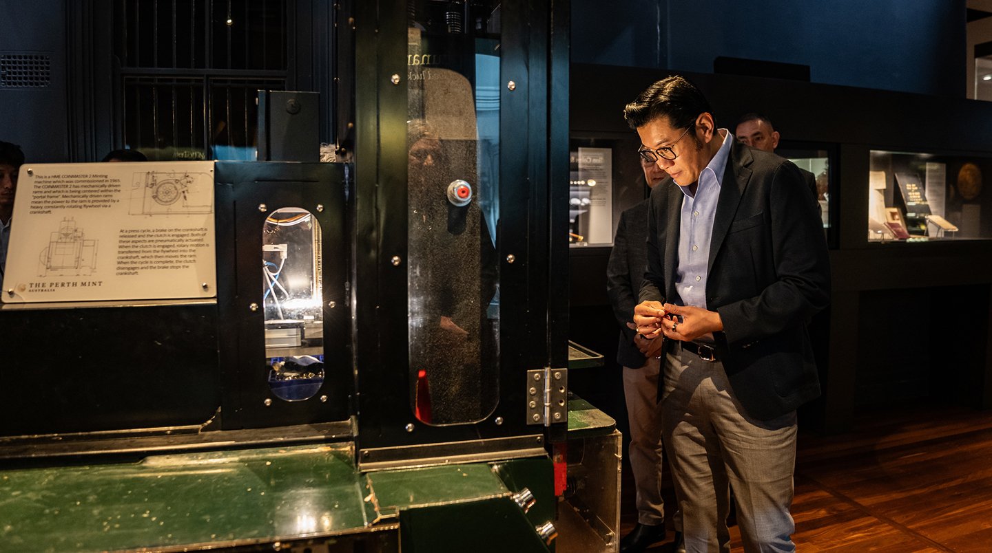 The King of Bhutan in The Perth Mint Exhibition