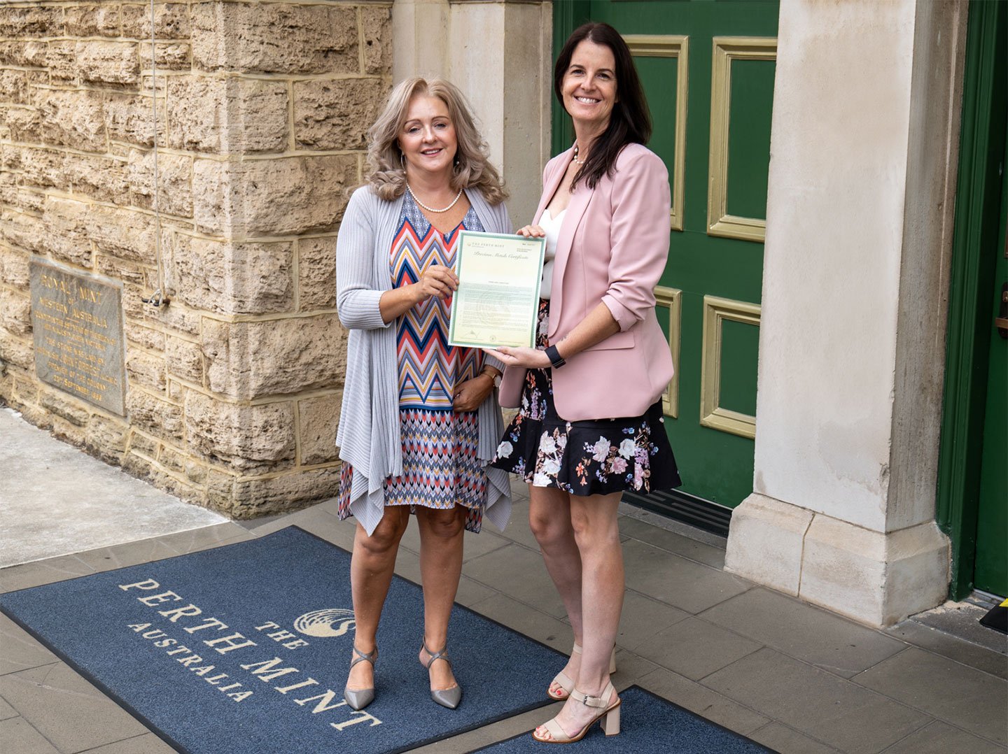 Jane King and Caroline Campbell-Watt at The Perth Mint.